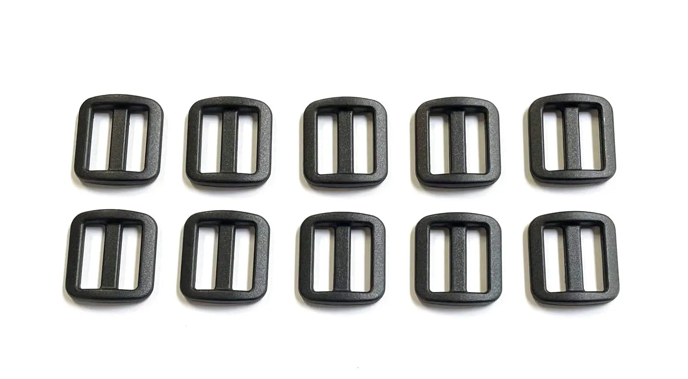 16mm 20mm 25mm Wide Nylon Triglide 3 bar Slides For Bags Handles Leads Straps