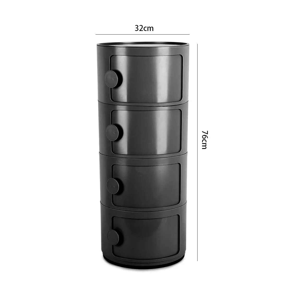 2ft H Round 4 Tier Drawer Storage Unit Organizer