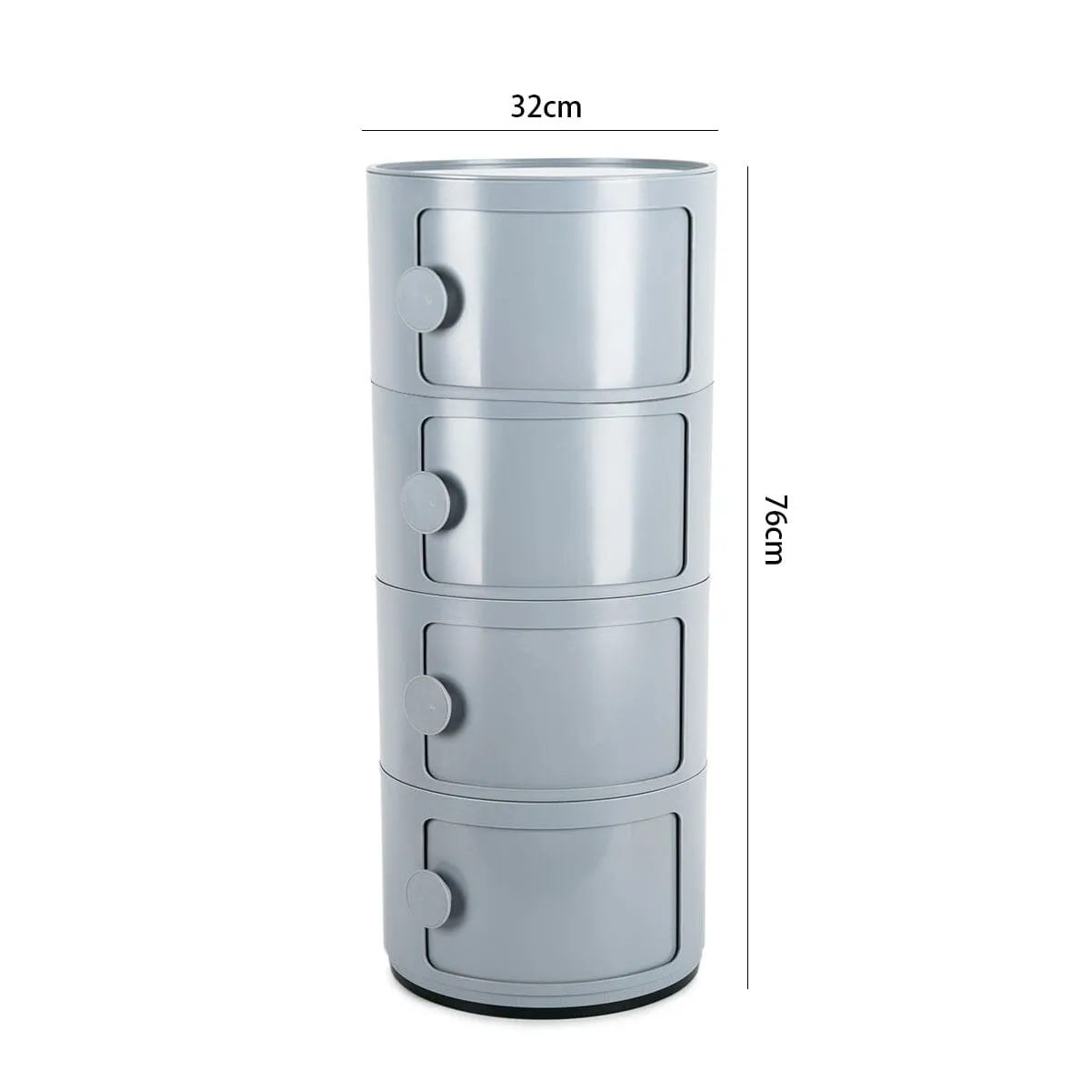 2ft H Round 4 Tier Drawer Storage Unit Organizer