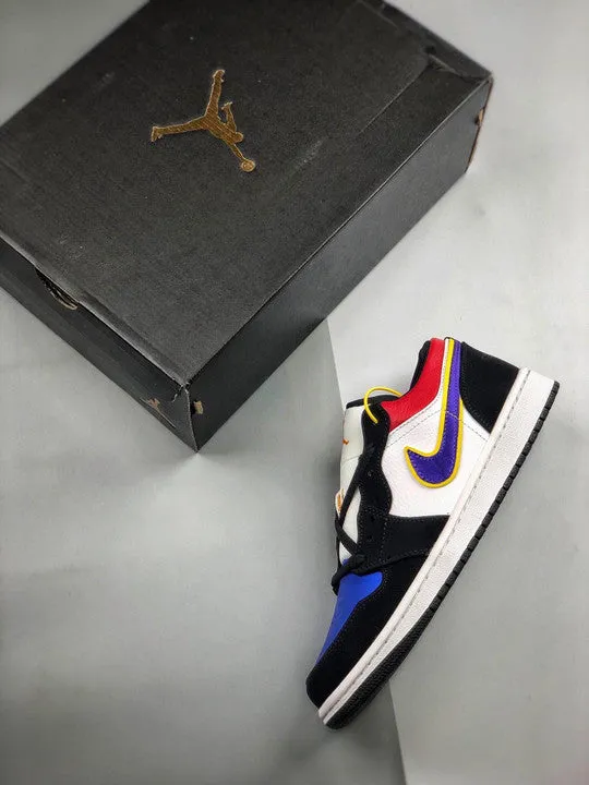 Air Jordan 1 Low Black/Court Purple-University Gold-Bright Crimson