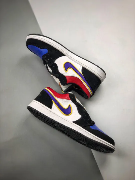 Air Jordan 1 Low Black/Court Purple-University Gold-Bright Crimson