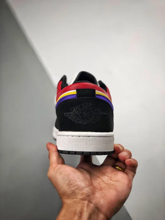 Air Jordan 1 Low Black/Court Purple-University Gold-Bright Crimson