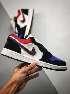 Air Jordan 1 Low Black/Court Purple-University Gold-Bright Crimson