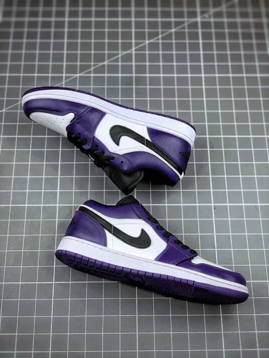 Air Jordan 1 Low Court Purple/White-Black 553558-500