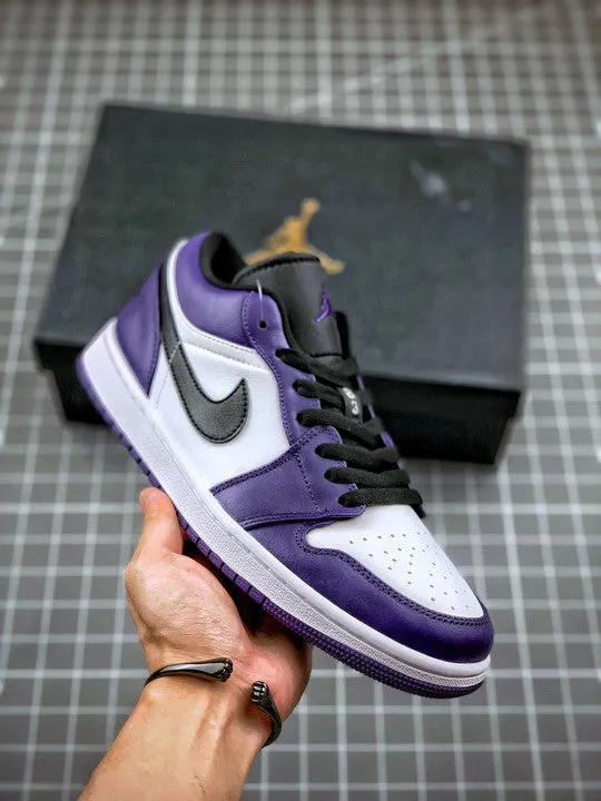 Air Jordan 1 Low Court Purple/White-Black 553558-500