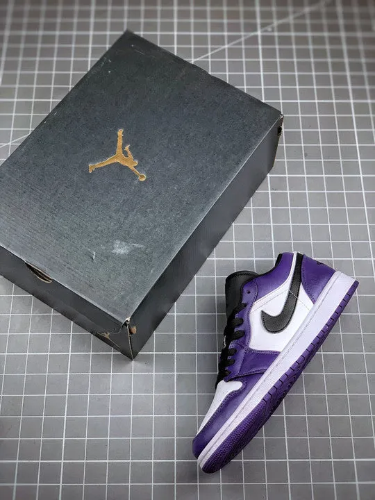 Air Jordan 1 Low Court Purple/White-Black 553558-500