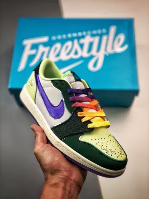 Air Jordan 1 Low “Doernbecher” Gorge Green/Court Purple-White-Barely Volt