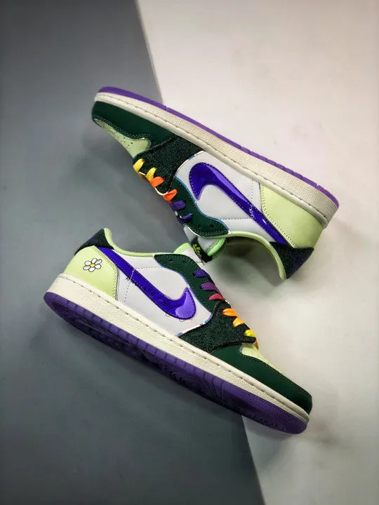 Air Jordan 1 Low “Doernbecher” Gorge Green/Court Purple-White-Barely Volt