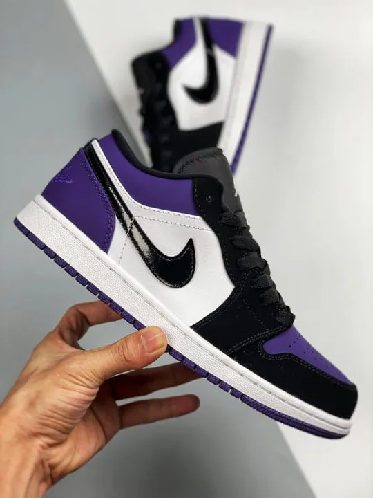 Air Jordan 1 Low White/Black-Court Purple 553558-125
