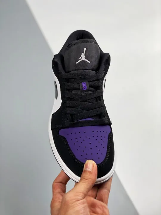 Air Jordan 1 Low White/Black-Court Purple 553558-125