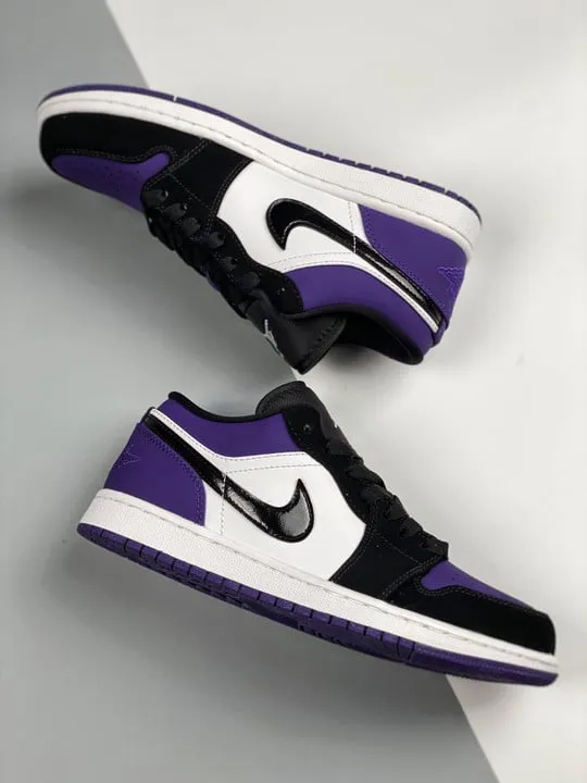 Air Jordan 1 Low White/Black-Court Purple 553558-125