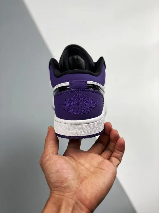Air Jordan 1 Low White/Black-Court Purple 553558-125