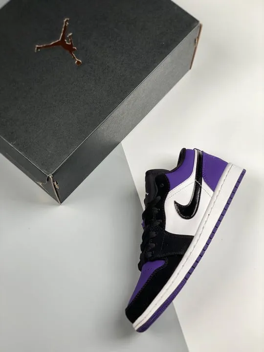 Air Jordan 1 Low White/Black-Court Purple 553558-125