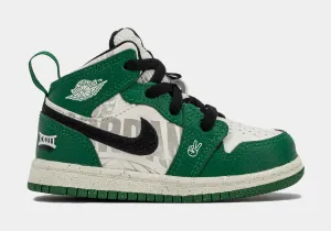 Air Jordan 1 Mid SE Infant Toddler Lifestyle Shoes (White/Green)