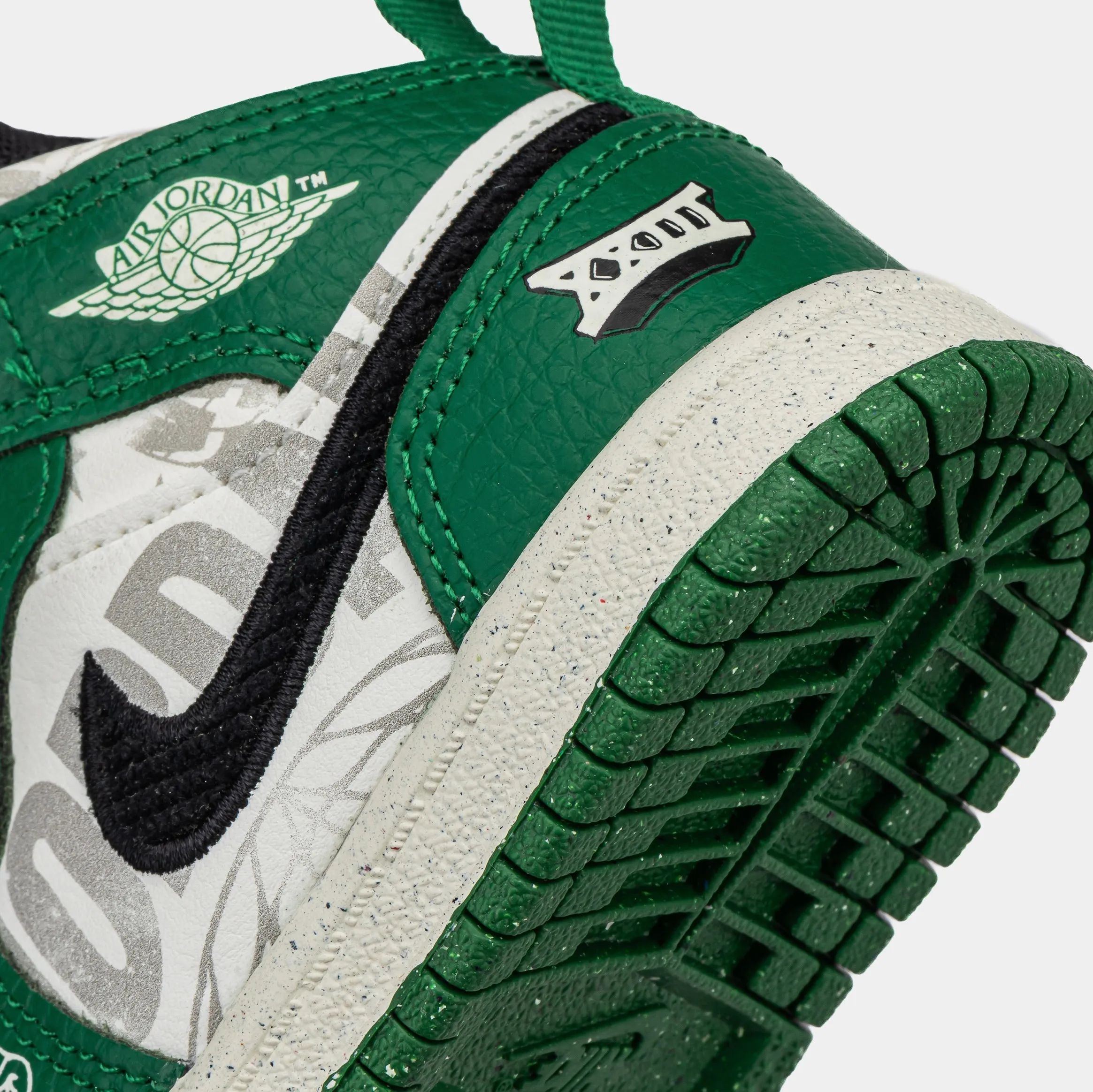 Air Jordan 1 Mid SE Infant Toddler Lifestyle Shoes (White/Green)