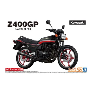 Aoshima: 1/12 Kawasaki KZ400M Z400GP '82 with Custom Parts Scale Model Kit #57
