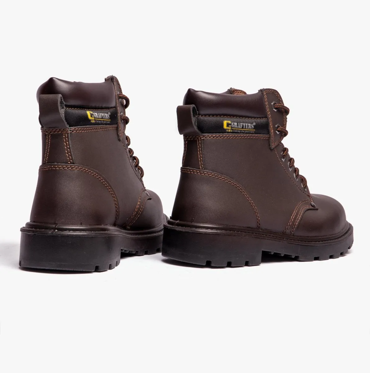 APPRENTICE Unisex Leather Safety Boots Brown