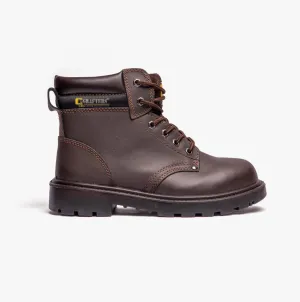 APPRENTICE Unisex Leather Safety Boots Brown