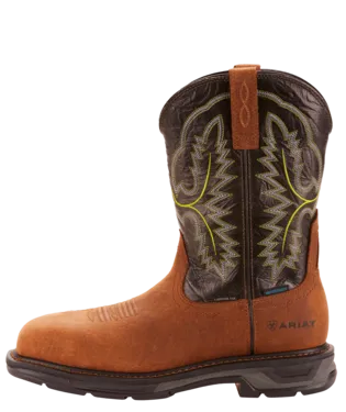 Ariat Boots, 11 inch WorkHog XT Wide Square Toe Waterproof Carbon Toe Work Boot, 10024966 & 10024968 TUMBLED BARK & OILY DISTRESSED BROWN