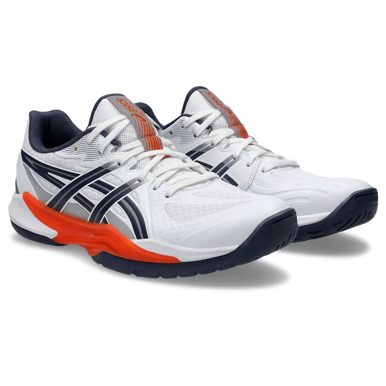 Asics Men's Powerbreak FF Indoor Court Shoes White Nova Orange SS25