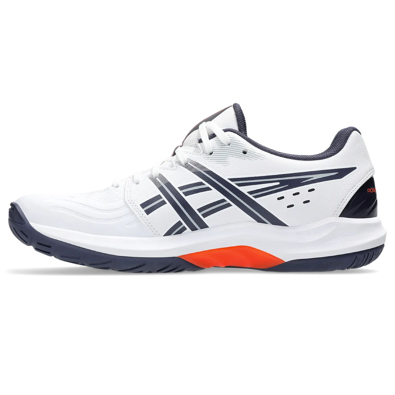 Asics Men's Powerbreak FF Indoor Court Shoes White Nova Orange SS25