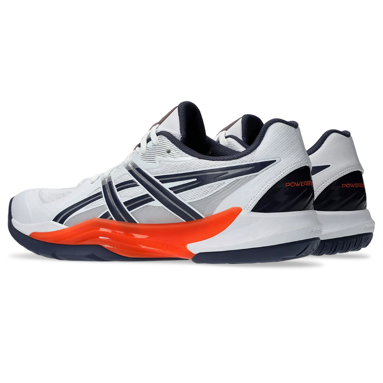 Asics Men's Powerbreak FF Indoor Court Shoes White Nova Orange SS25