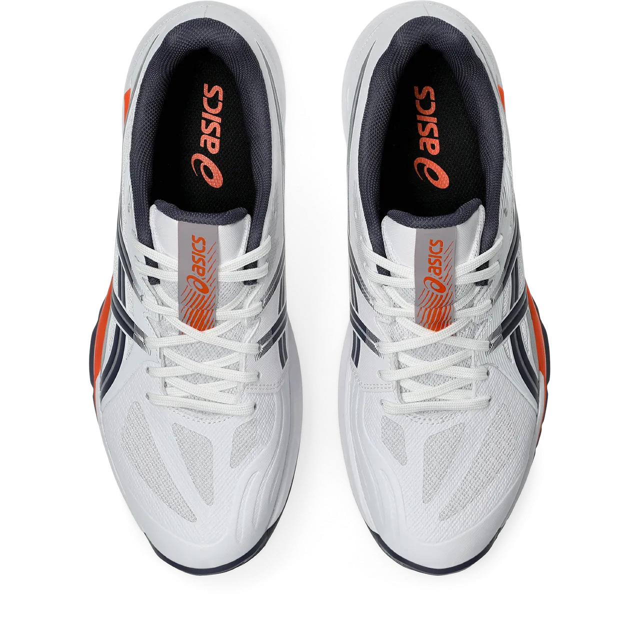 Asics Men's Powerbreak FF Indoor Court Shoes White Nova Orange SS25