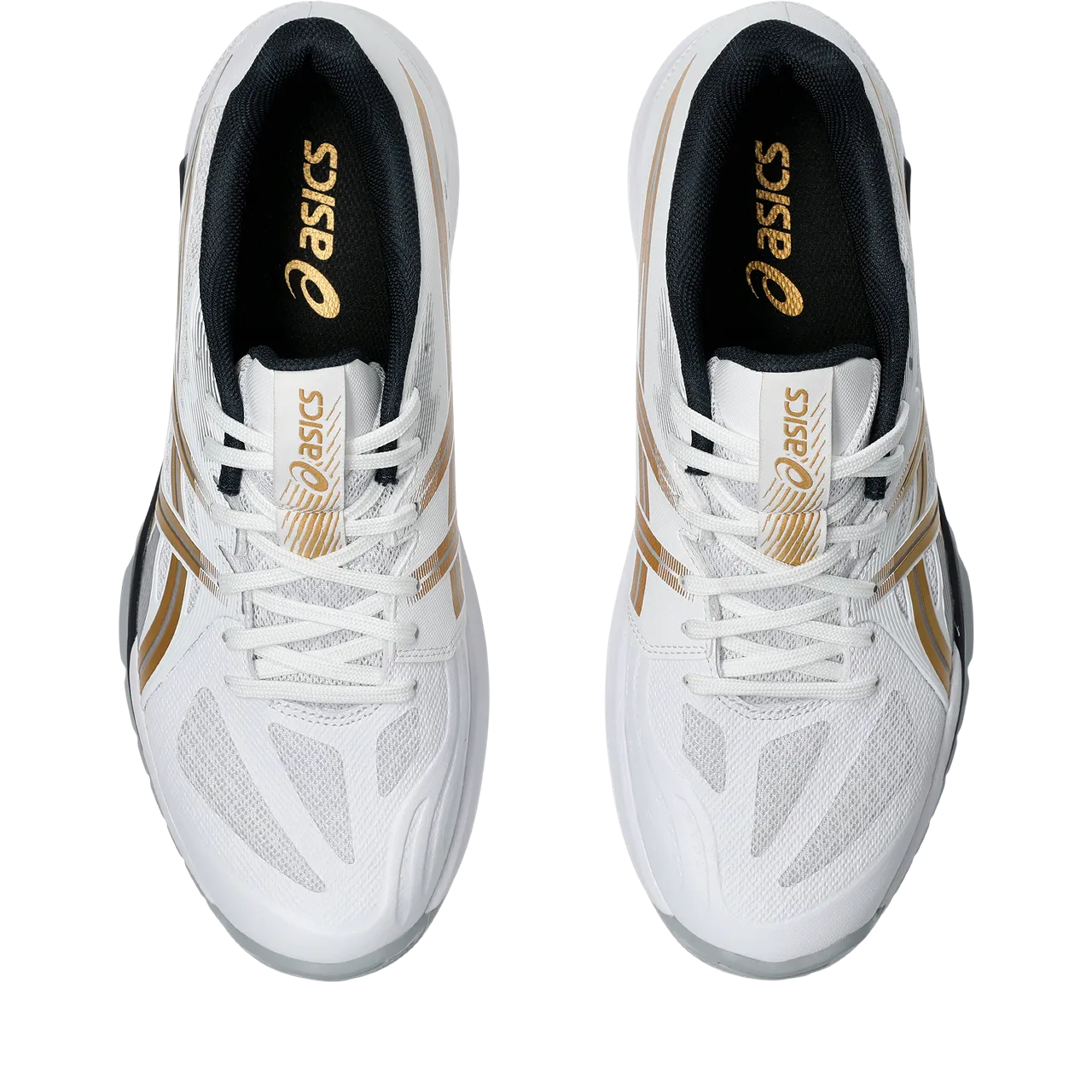 Asics Men's Powerbreak FF Indoor Court Shoes White Rich Gold