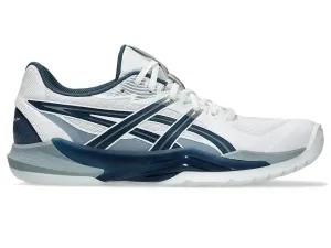 Asics Men's POWERBREAK FF Netball Shoes in White/Vintage Indigo