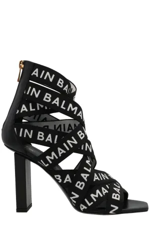 Balmain Logo Printed Union Sandals