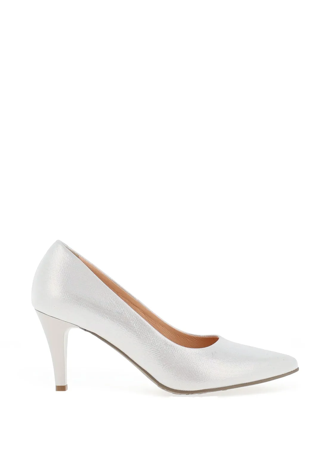 Bioeco by Arka Shimmer Leather Court Shoes, Silver
