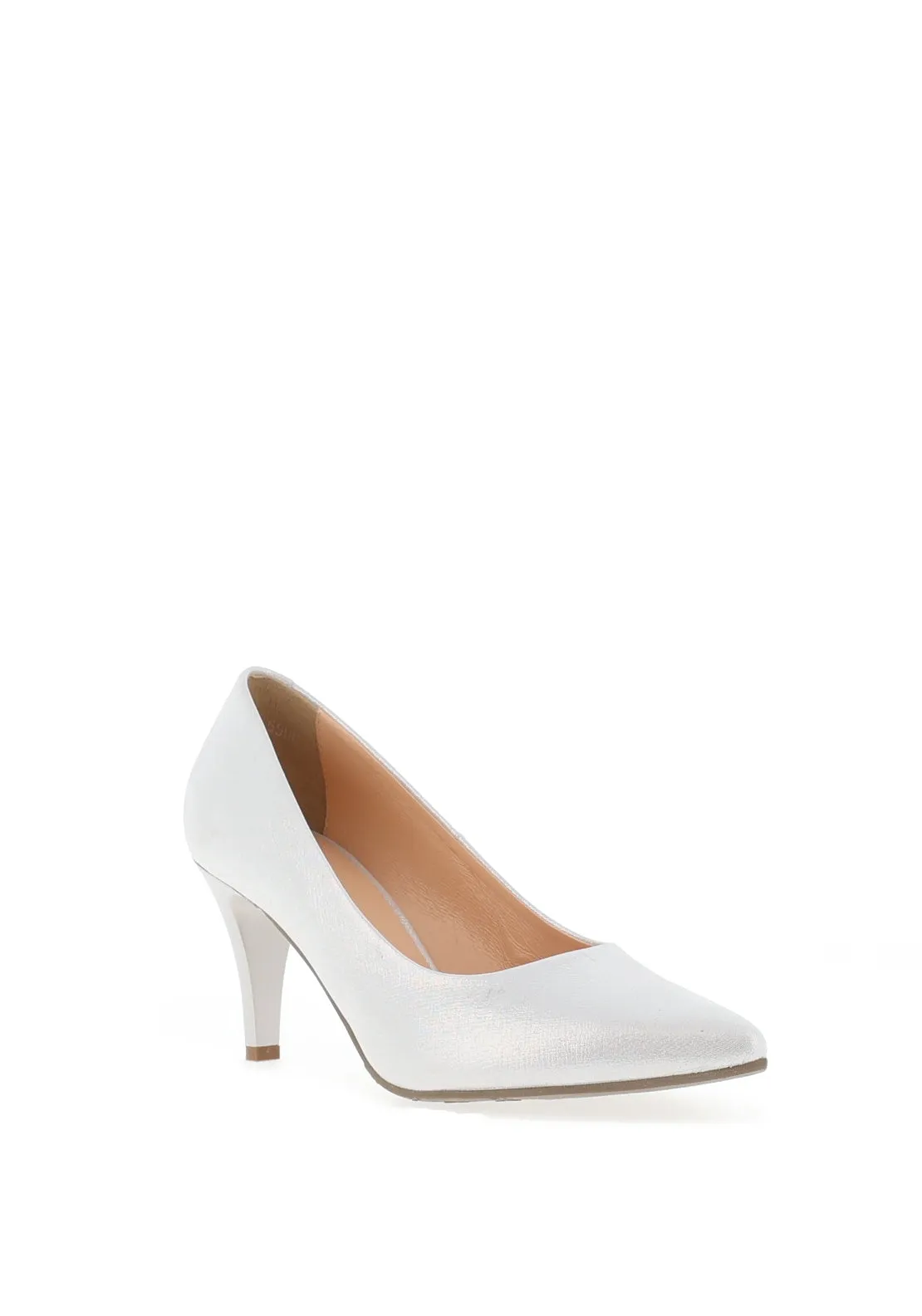 Bioeco by Arka Shimmer Leather Court Shoes, Silver