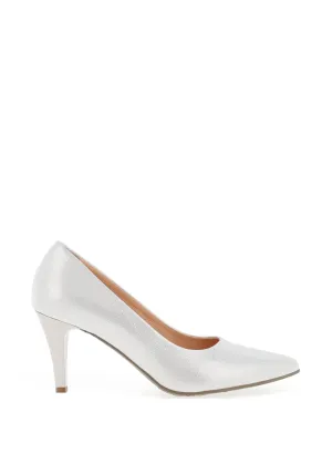 Bioeco by Arka Shimmer Leather Court Shoes, Silver