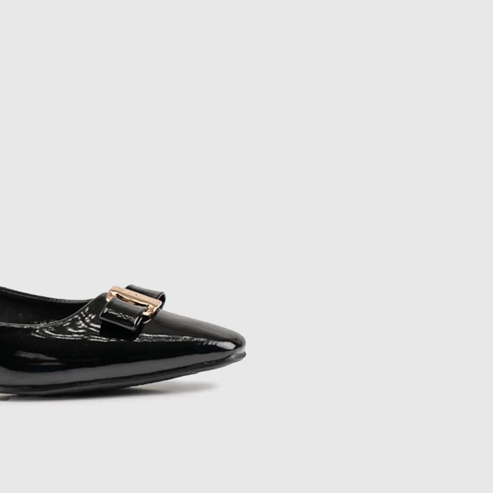 Block Heel Court Black Patent 10573