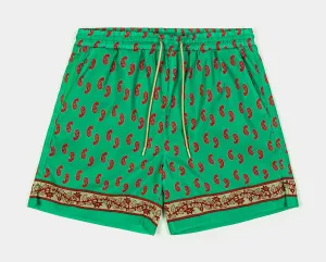 Block Paisley Hybrid Mens Shorts (Green/Red)