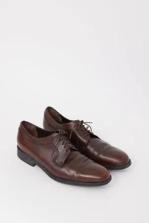 Brown Leather Pointed Toe Derby