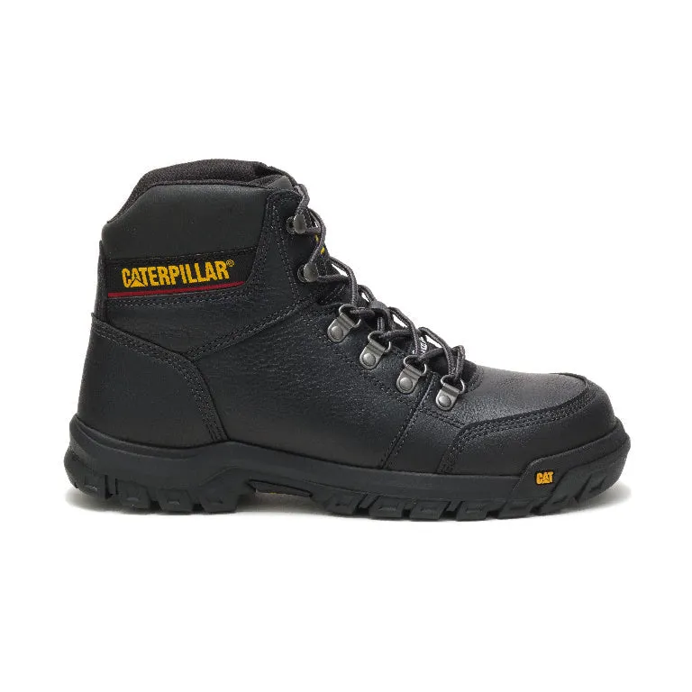 Caterpillar OUTLINE ASTM F2413-18 EH SR P90800 Black Steel Toe Leather Work Boot