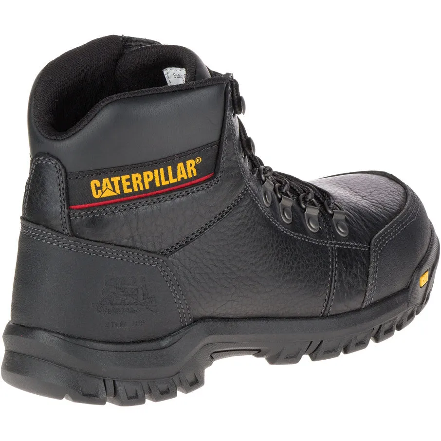 Caterpillar OUTLINE ASTM F2413-18 EH SR P90800 Black Steel Toe Leather Work Boot