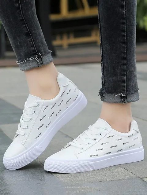 Charming Printed Lace-up Sport Shoes