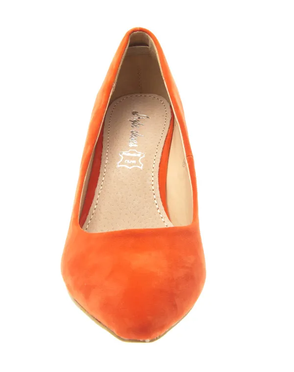 Chaussures femme Style Shoes: Escarpins orange 