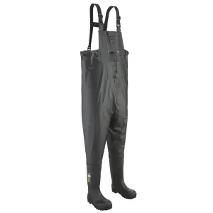 Chest Waders - Pioneer Black Steel Toe/Plate Waders, 1043