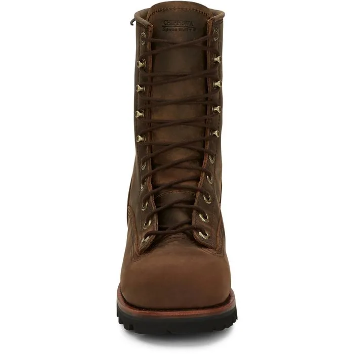 Chippewa Men's Paladin 8" Steel Toe WP Logger Work Boot- Brown- 73101