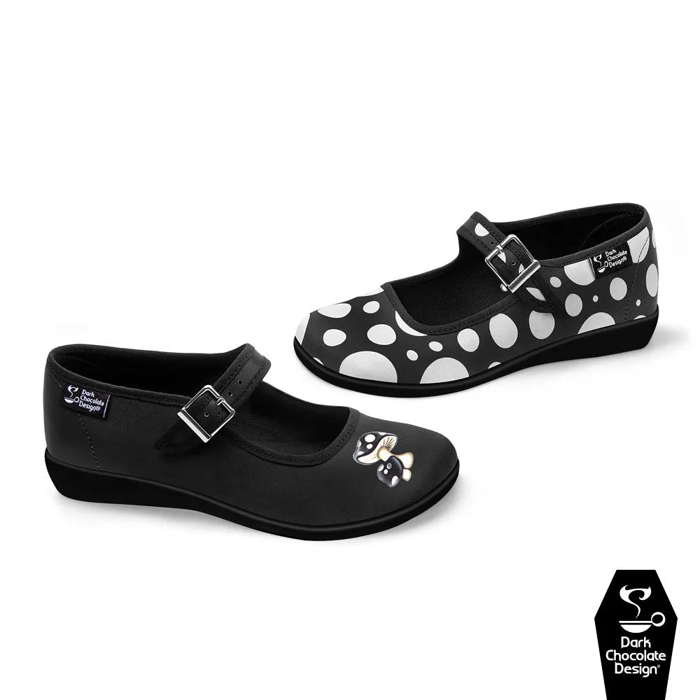 Chocolaticas® BLACK MOOSH Women's Mary Jane Flat