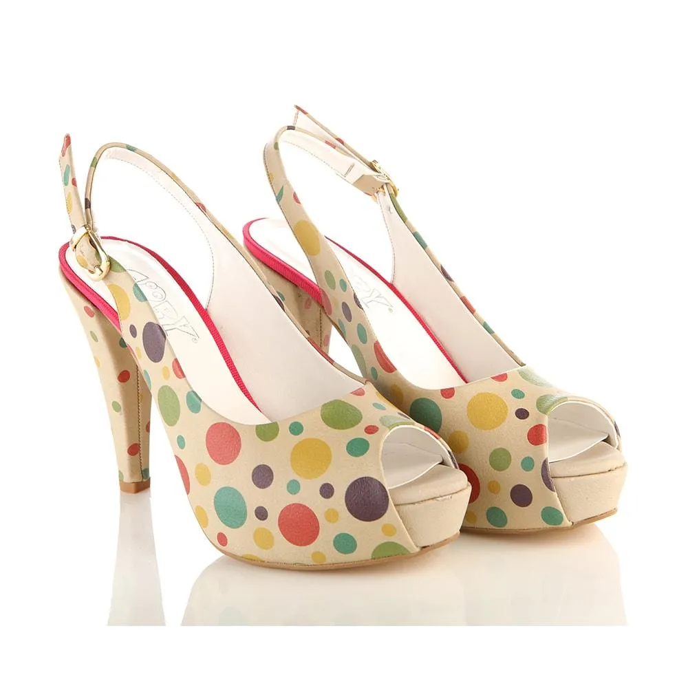 Colored Dots Heel Shoes PLT2045