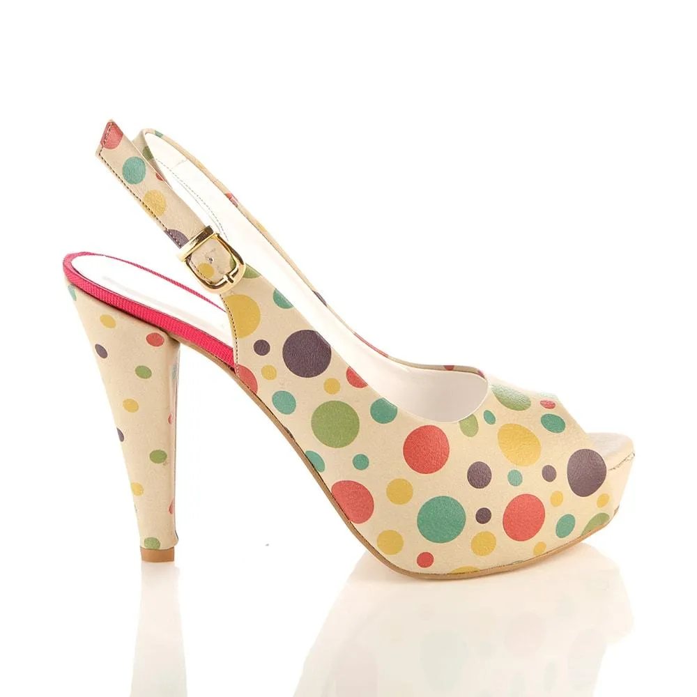 Colored Dots Heel Shoes PLT2045