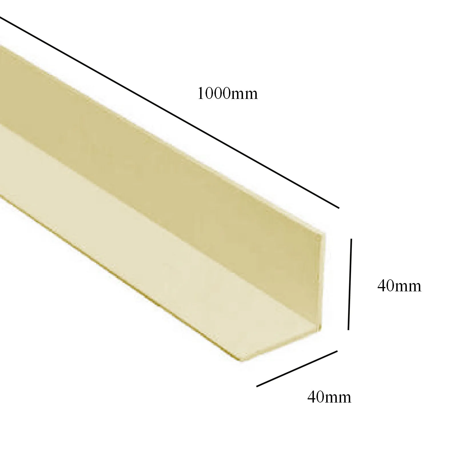 Cream 1 Metre UPVC Angle 40 x 40mm Corner Trim
