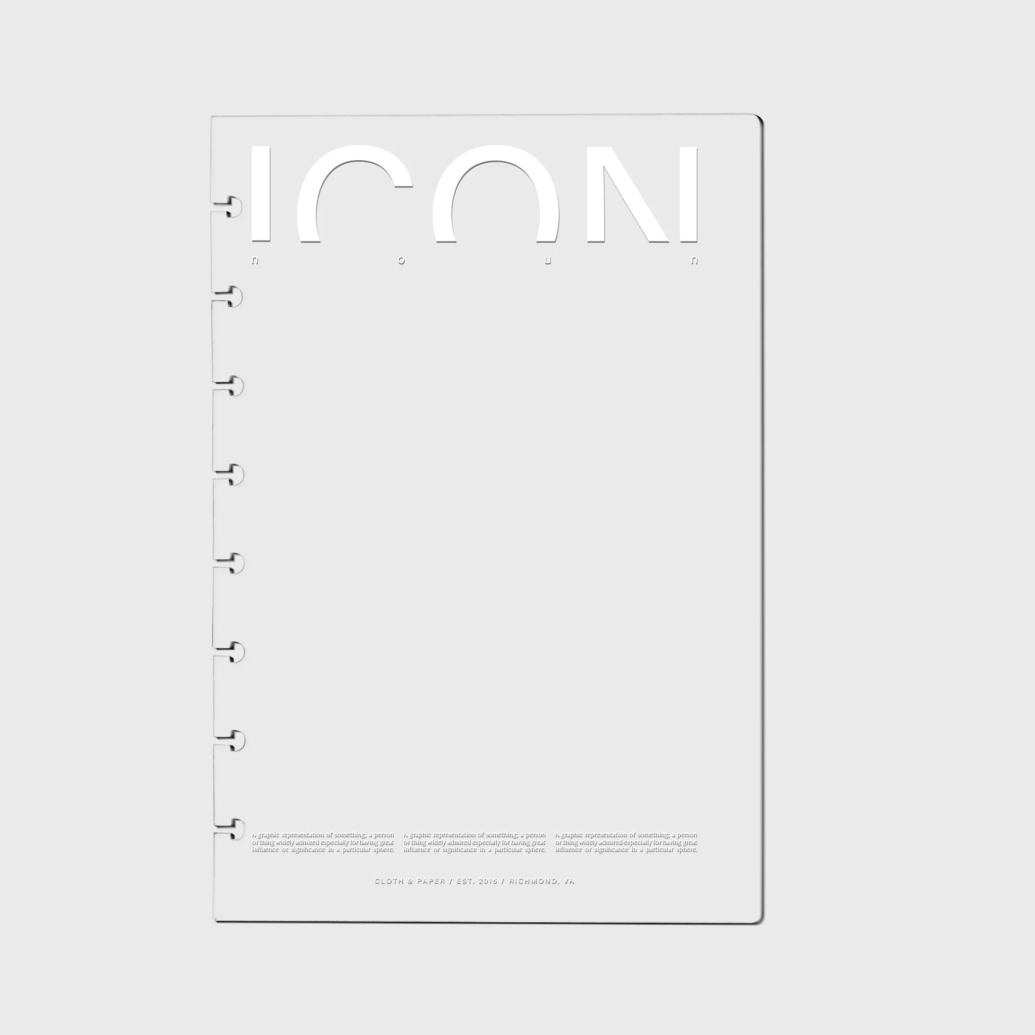 Crystal Clear Notebook Cover | Icon | Half Letter Discbound