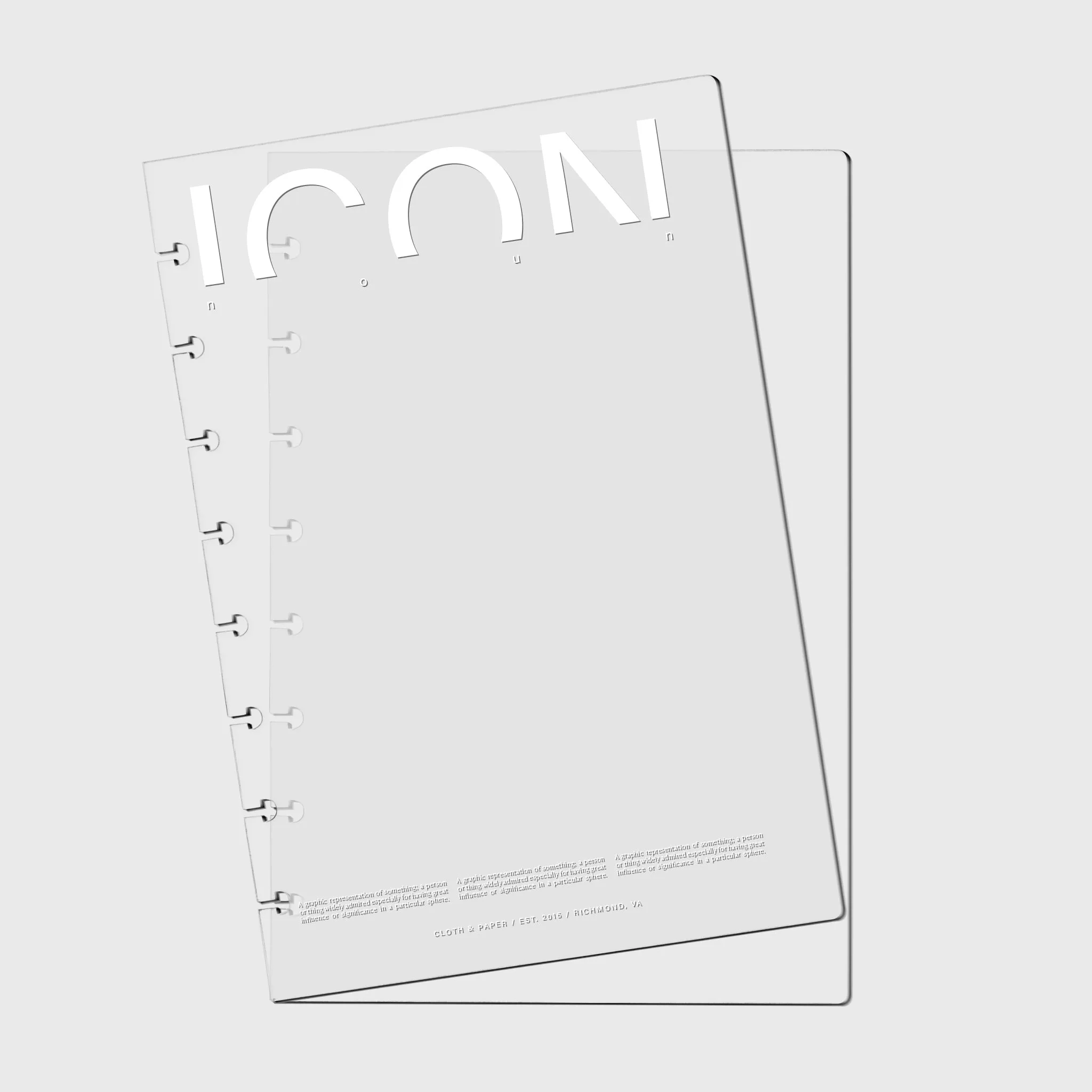 Crystal Clear Notebook Cover | Icon | Half Letter Discbound