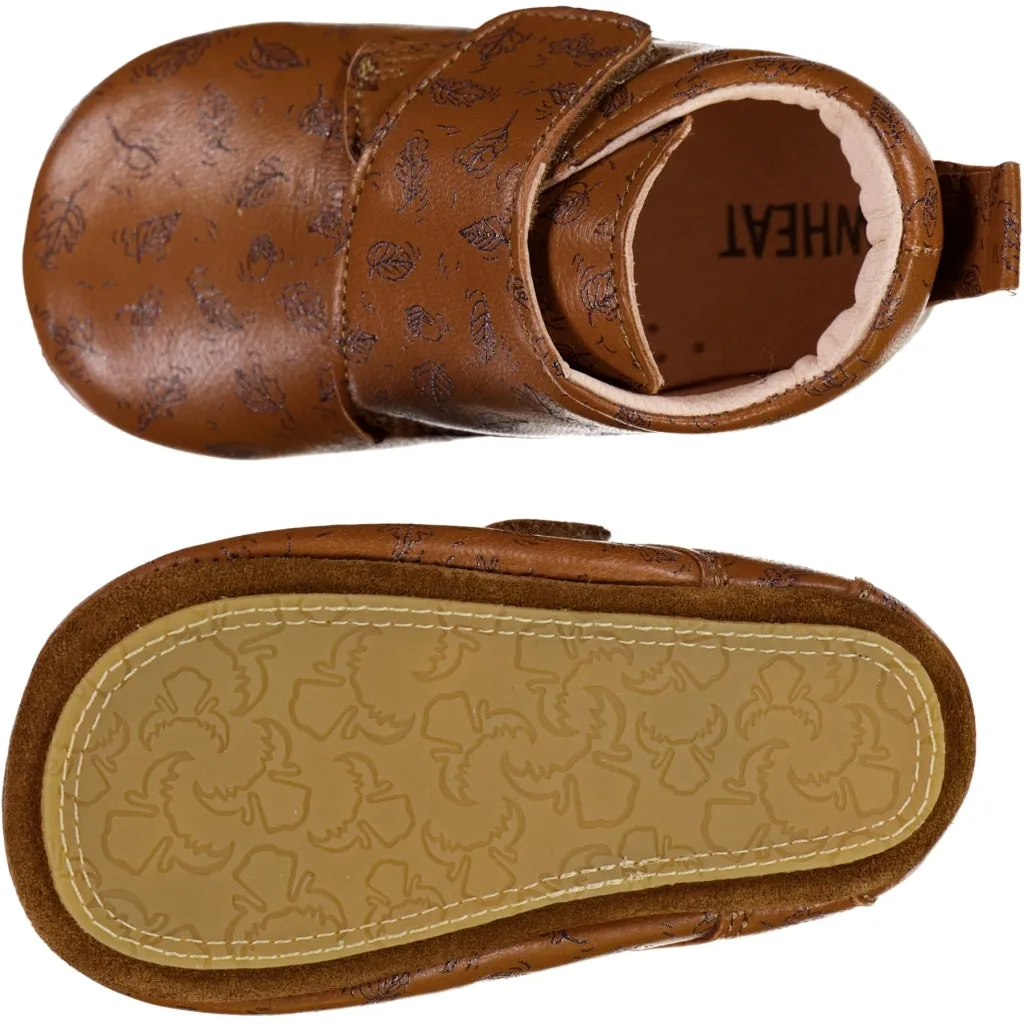 Dakota Hausschuhe gemustert - cognac leaves