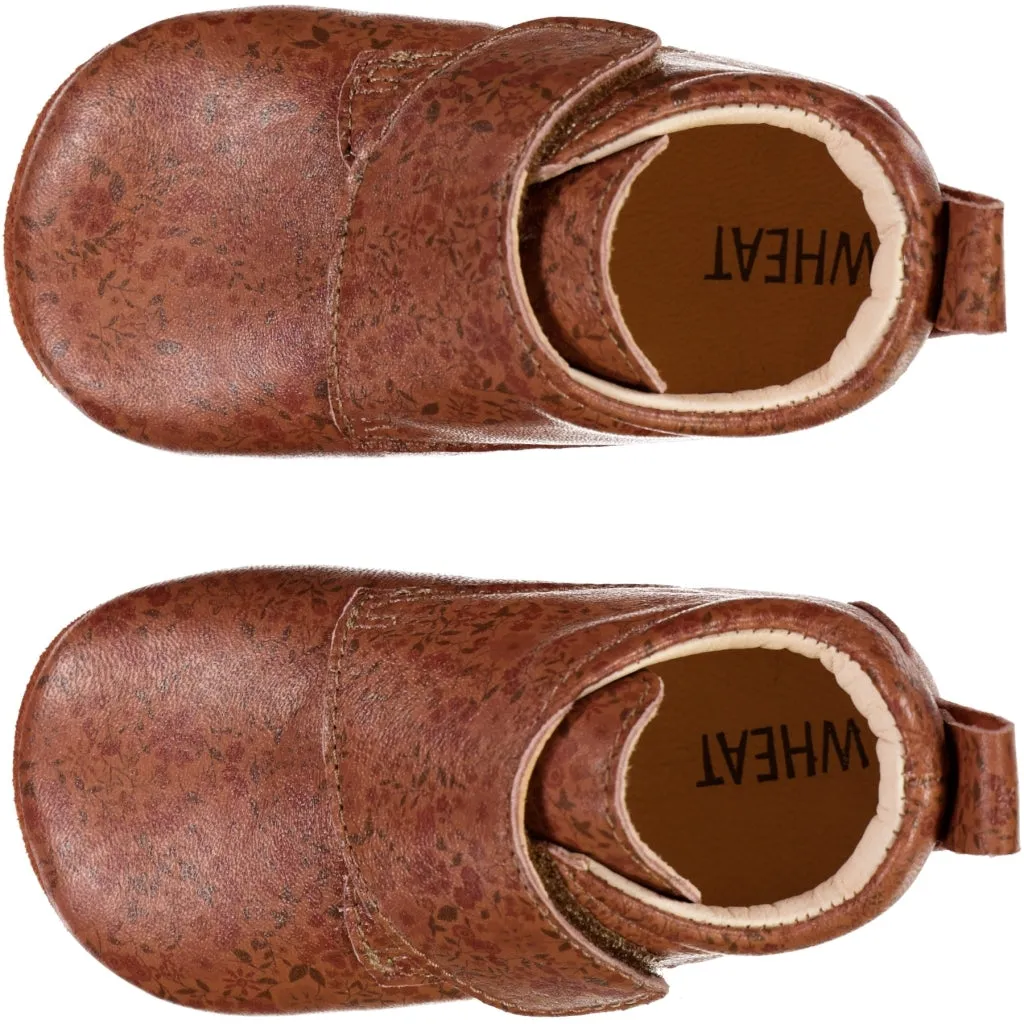 Dakota Hausschuhe Muster - amber brown flowers